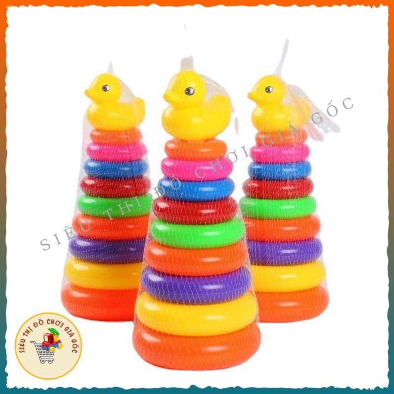 Đồ chơi CẦU VỒNG VỊT 9 vòng tròn THÁP XẾP CHỒNG size lớn dành cho bé, giúp bé phát triển TƯ DUY sáng tạo
