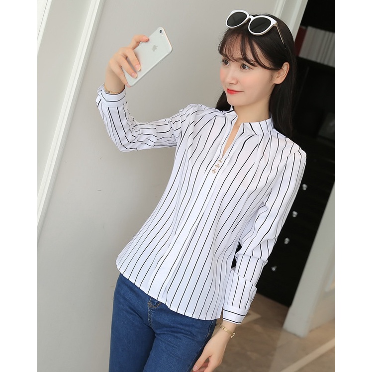 sơ mi kẻ sọc không cố hàng nhập SM163