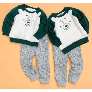 Bộ nỉ lông gấu cho bé trai sz 4/5y
