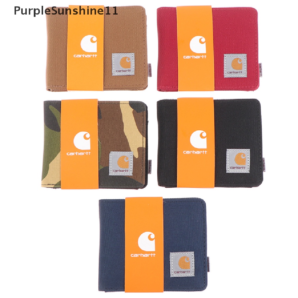 Ví gập hai ngăn đơn Ine Carhartt giản đựng tiền xu thẻ phong cách retro