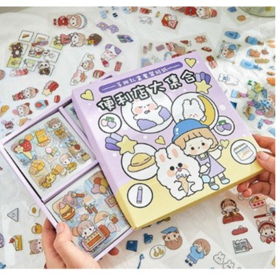 Set Stickers 2D Hoạt Hình Dán Sổ, Điện Thoại - Stickers Hình Dán Dễ Thương, Giao Ngẫu Nhiên