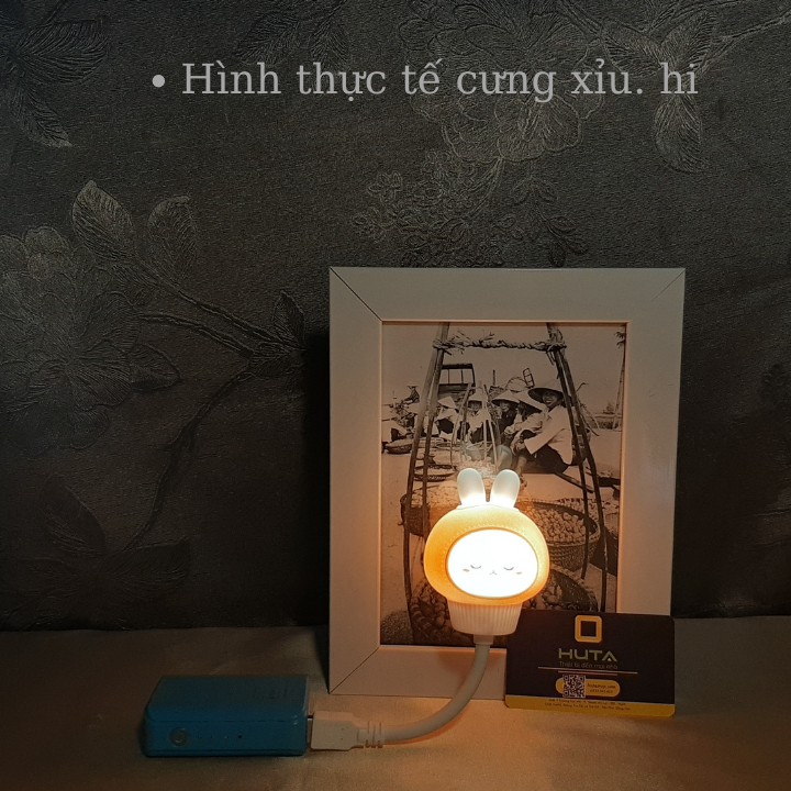 Đèn Ngủ Mini Cho Bé Huta Light For Life Hình Thú THO01 Chú Thỏ Cute, Đầu Cắm USB, Uốn Dẻo Tiện Lợi, Decor Phòng Ngủ