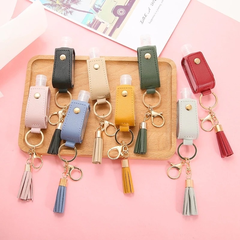 Hộp Đựng Nước Rửa Tay Mini Bằng Da PU Có Móc Treo Chống Rò Rỉ Tiện Dụng