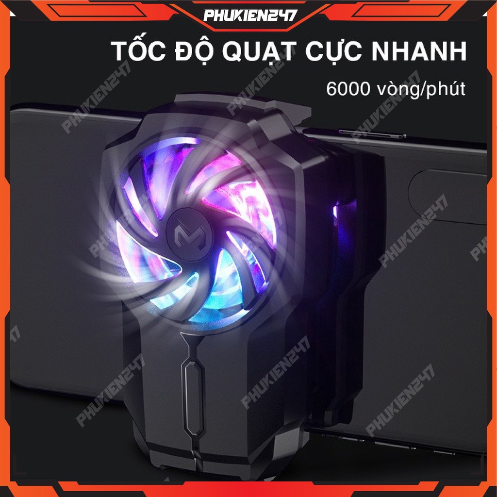 Quạt tản nhiệt MEMO FL05 Không dây Có Đèn led RGB Pin sạc cho điện thoại di động phiên bản mới 2022 Bảo hành 12 tháng