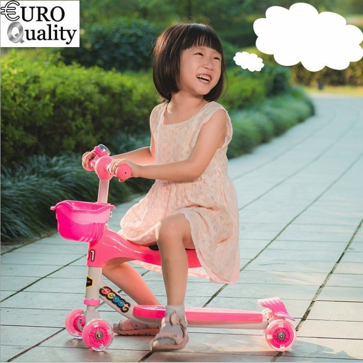 Scooter 4 bánh Euro Quality cho bé từ 1-12 tuổi (Màu Xanh Da Trời)