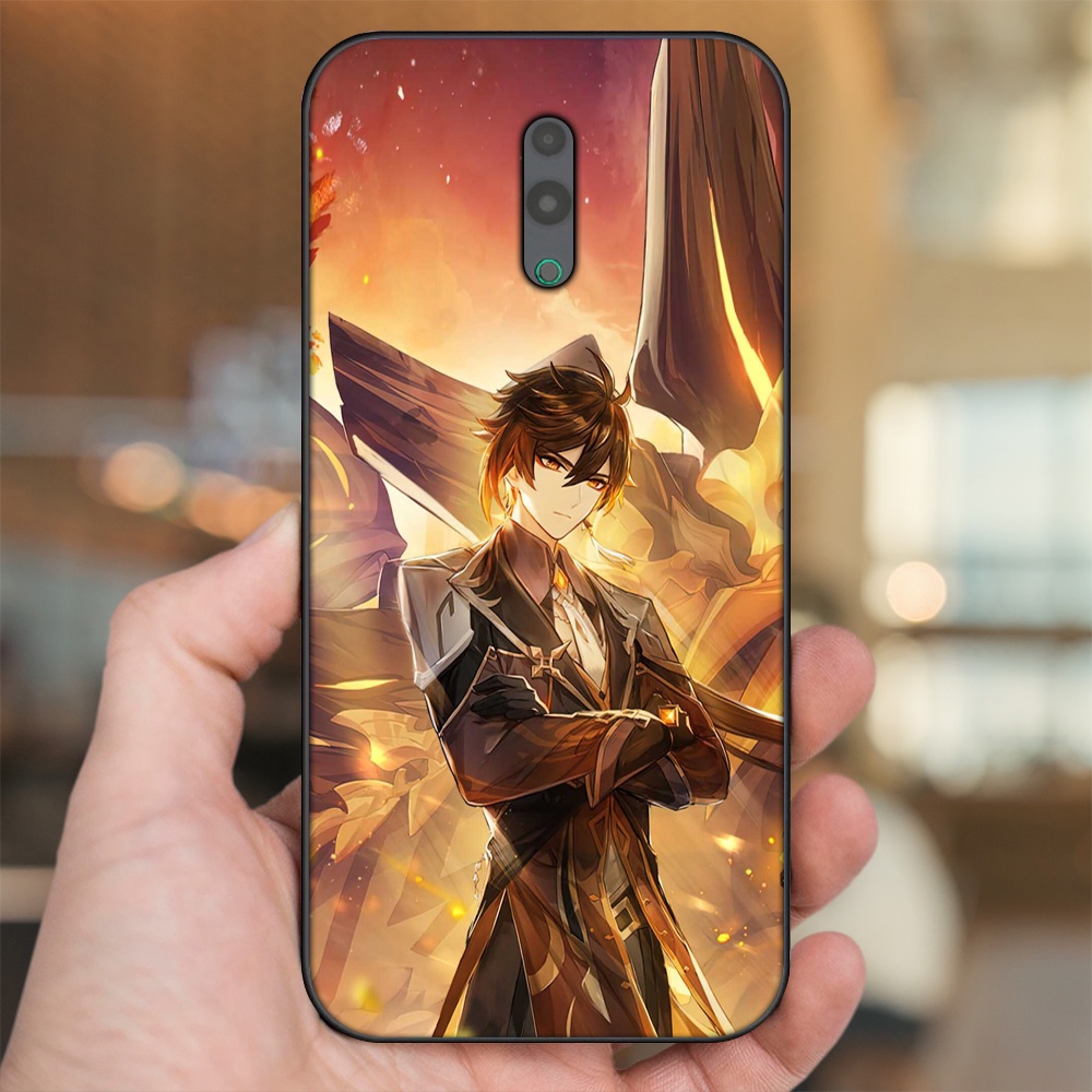 Ốp lưng Oppo Reno viền đen in hình Zhongli Genshin Impact
