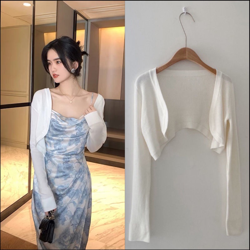 Áo Khoác cardigan Dệt Kim Dáng Ngắn Thời Trang Xuân Hè Mới Dễ Phối Đồ Dành Cho Bạn Nữ