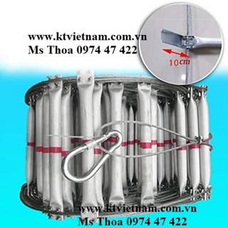 Thang dây thoát hiểm nhà cao tầng 10m có móc loại bậc nhôm cáp thép chống cháy