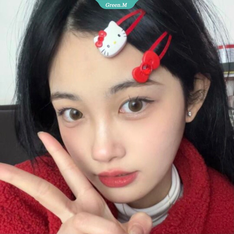 SANRIO Bộ 4 Kẹp Tóc Nơ Hình Hello Kitty Cho Bé Gái