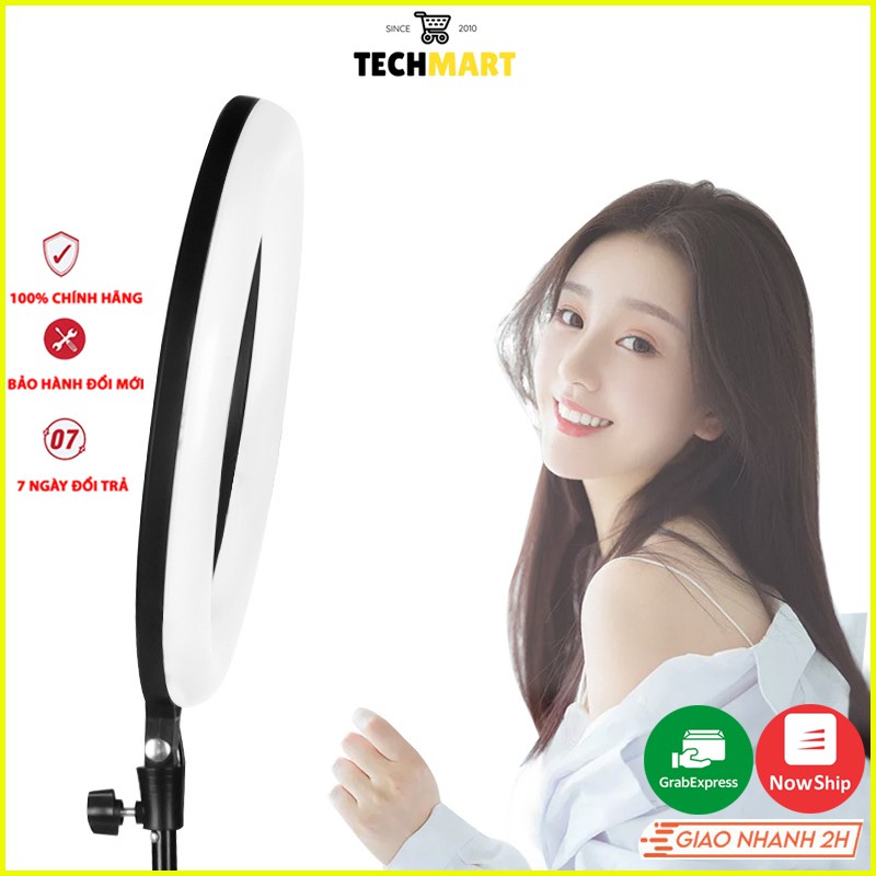Bộ đèn livestream bán hàng, makeup trang điểm 3 chế độ sáng chân đèn cao 2m size 16/26/30/34/45cm