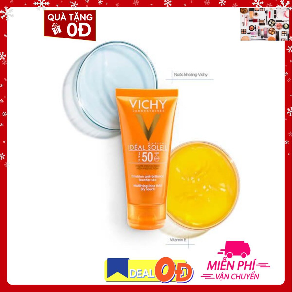 Kem chống nắng Vichy Capital Ideal Soleil SPF50 giúp da khô thoáng không gây nhờn rít không để lại vệt trắng trên da