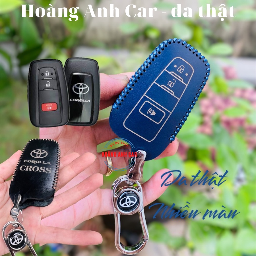 Bao da chìa khoá Toyota Corolla Cross handmade da thật, Corola Cross Khâu tay thủ công