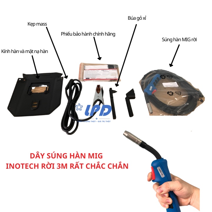 Máy hàn mig 5 chức năng Sasuke MIG 250A Nhật Bản dùng cuộn dây 1kg và 5kg mỏ hàn mig rời 3m siêu tiện lợi