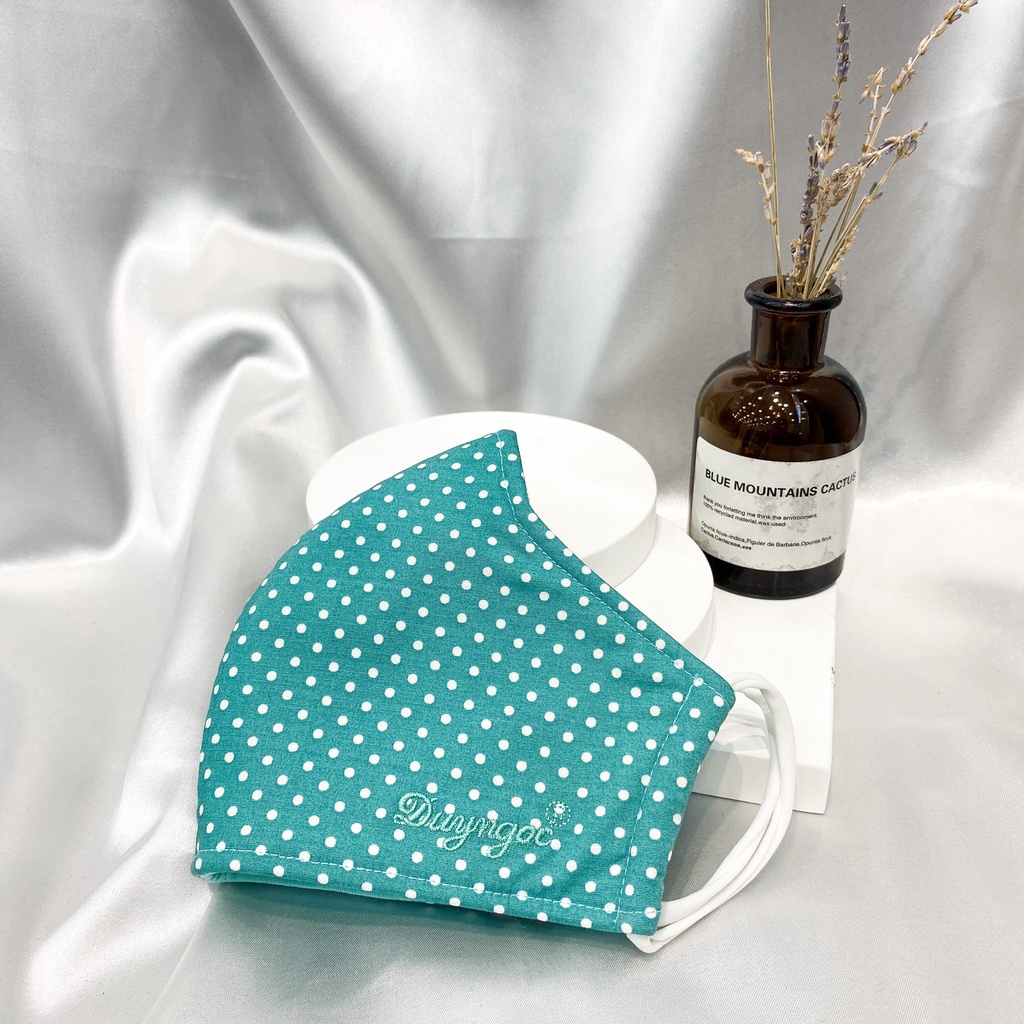 Khẩu trang vải cotton 3 lớp Duy Ngọc kiểu truyền thống- Bi mè, chống tia uv, thoải mái khi đeo, tái sử dụng (5021)