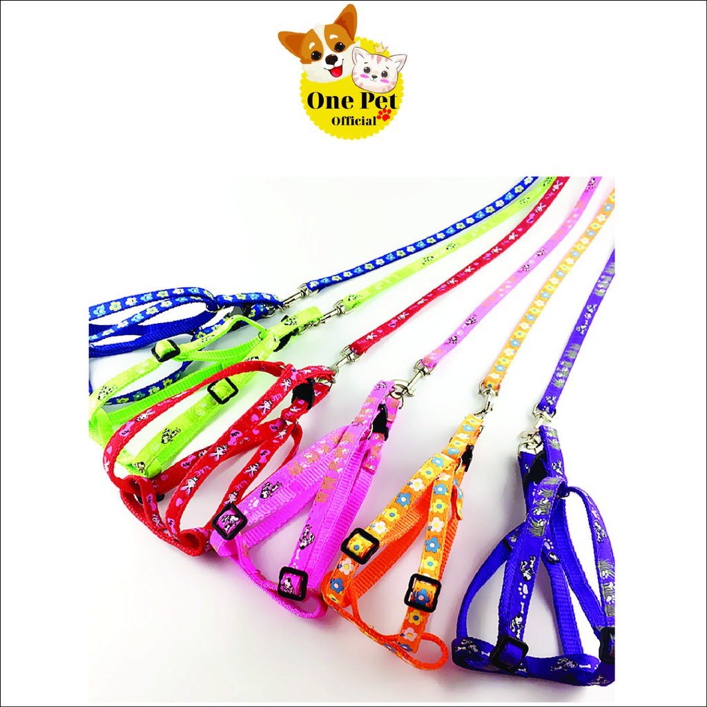 Yếm dắt chó, Dây dắt Chó dạng yếm nhỏ bản 1cm phù hợp với Chó Mèo dưới 6kg - One Pet Shop