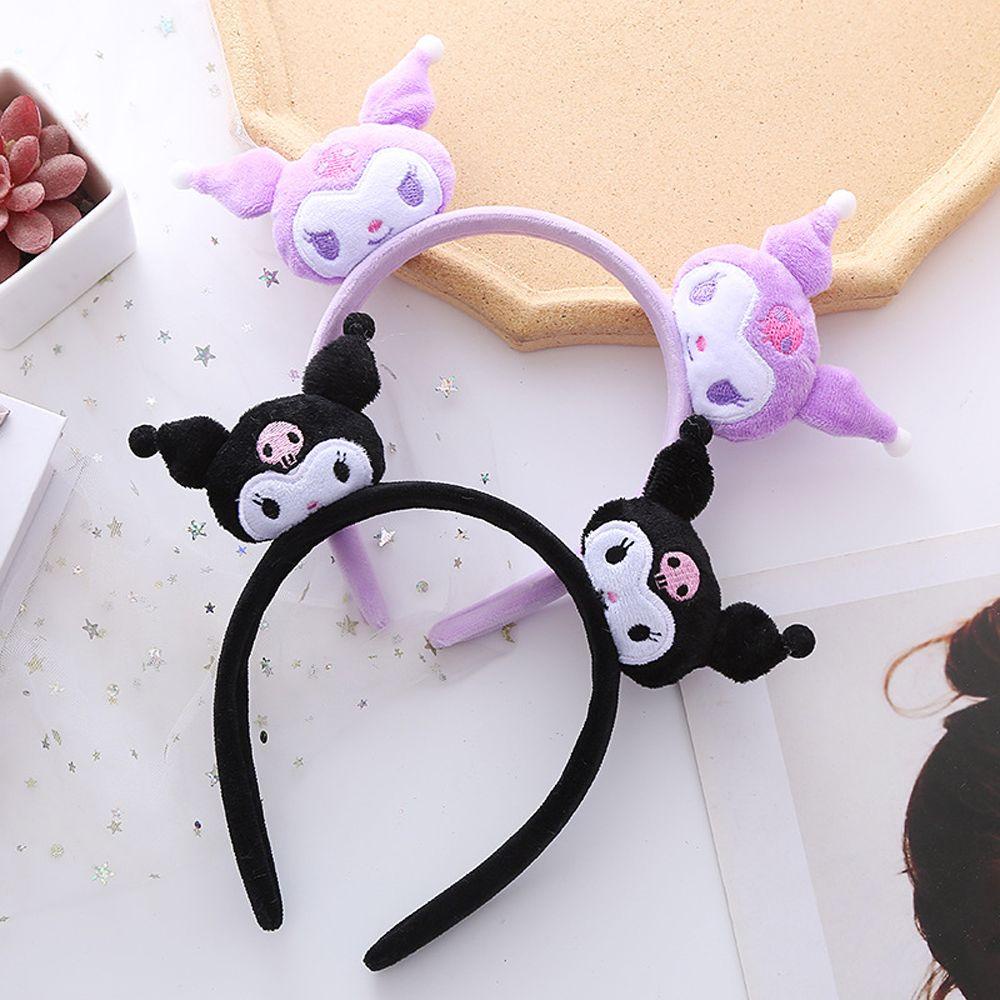 Băng Đô Cài Tóc Rửa Mặt Hình Gấu Kuromi Nhồi Bông Kiểu Nhật Bản Dễ Thương Cho Nữ