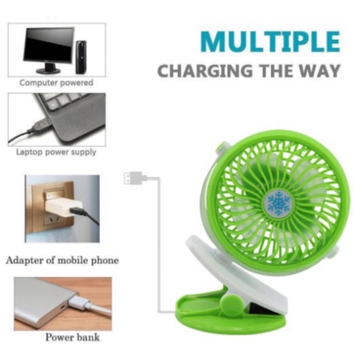 Quạt mini sạc pin kẹp bàn siêu mát ML-F168 CÓ THỂ XOAY 360 5*