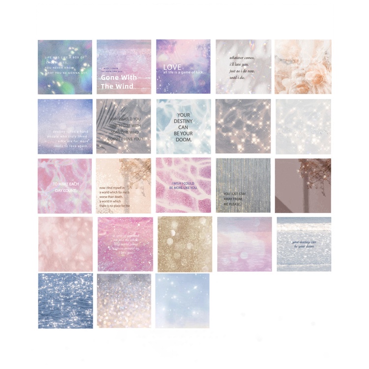 Sticker hộp 46 miếng dán chủ đề Lấp Lánh - Hộp nhãn dán trang trí sổ tay bullet journal - M465