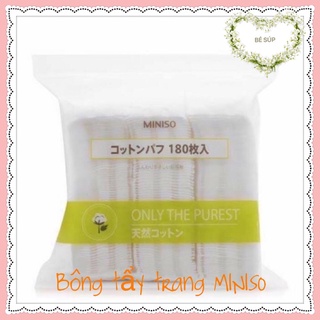 Bông tẩy trang Miniso Nhật Bản gói 180 miếng