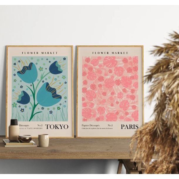 CAO CẤP - KHỔ LỚN - Set 9 Mẫu Tranh Hoa Lá Treo Tường Canvas Tối Giản Masstie Picasso BOHO Minimalism -  MELYHOME DECOR