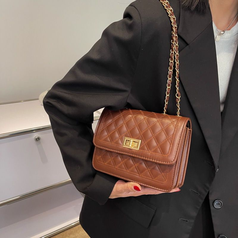 Túi Đeo Chéo Nhỏ Hình Vuông Thêu Họa Tiết Kim Cương Thời Trang Cho Nữ