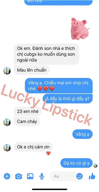 Son dưỡng môi có màu 💄Hồng đỏ cherry Lucky Lipstick Organic💄 Son làm hồng môi - Son thiên nhiên - son không chì