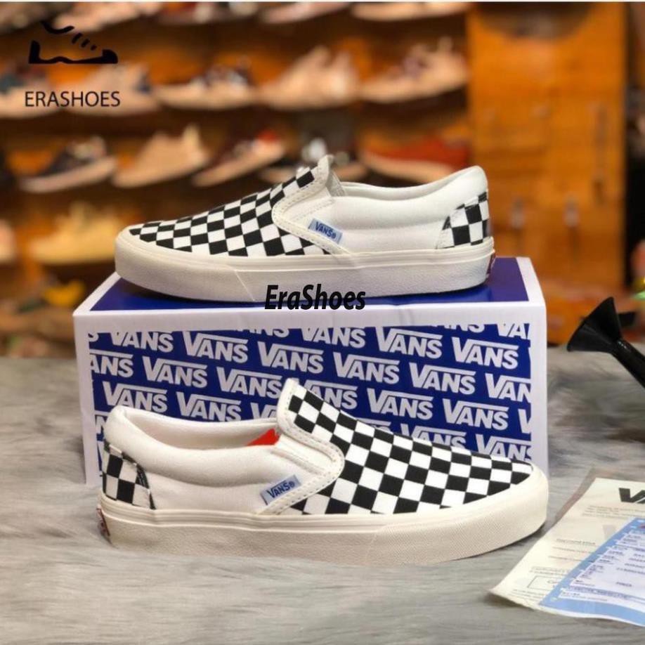 [EraShoes11] Giày Vans vault caro (Checkerboard Slip On) Bản SlÊU CẤP Nam/Nữ (Chụp tại Shop)