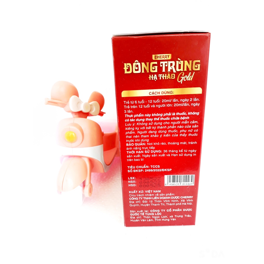 Siro gói Đông trùng hạ thảo Gold, hỗ trợ tăng cường sức khỏe, giảm mệt mỏi (dùng cho trẻ từ 6 tuổi trở lên)