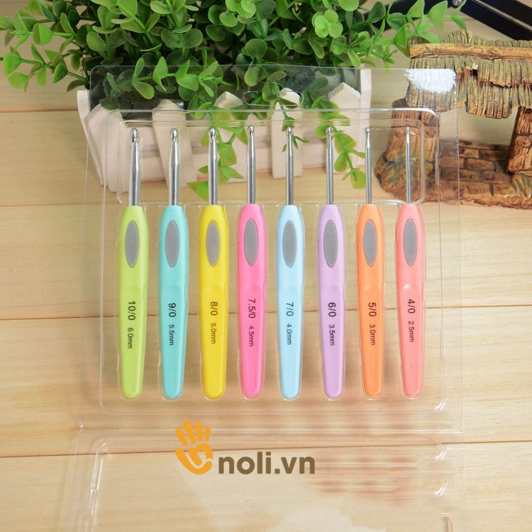 Bộ kim móc sắc màu 8 cây