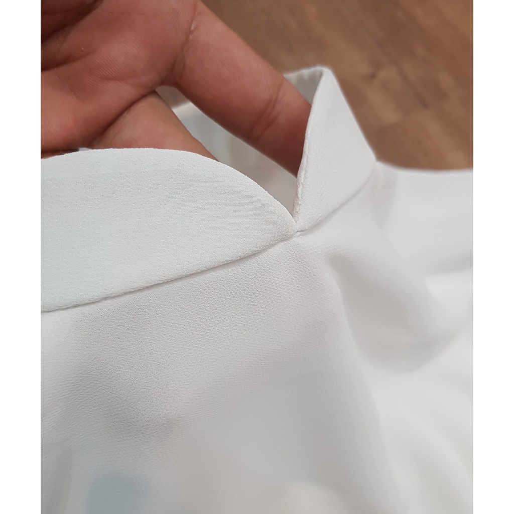 Áo Dài Trơn Màu Trắng 4 Tà-Áo Dài Min | BigBuy360 - bigbuy360.vn