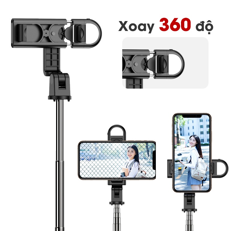 Gậy Chụp Ảnh Tự Sướng (Selfie), Tripod K10s + Remote Bluetooth (Có Gương) Cao Cấp | BigBuy360 - bigbuy360.vn