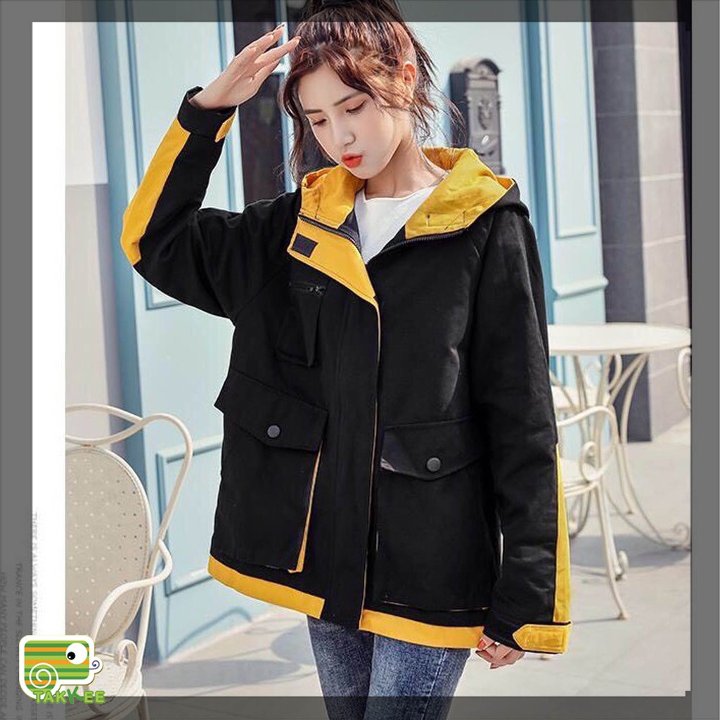 Áo Khoác Gió Nữ Hai Túi Vuông Thời Trang Phong Cách Mới