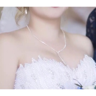 Bộ trang sức cưới dây chuyền bông tai vô cùng duyên dáng