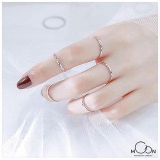 Nhẫn bạc nữ trơn lấp lánh nhiều size Moonsilver