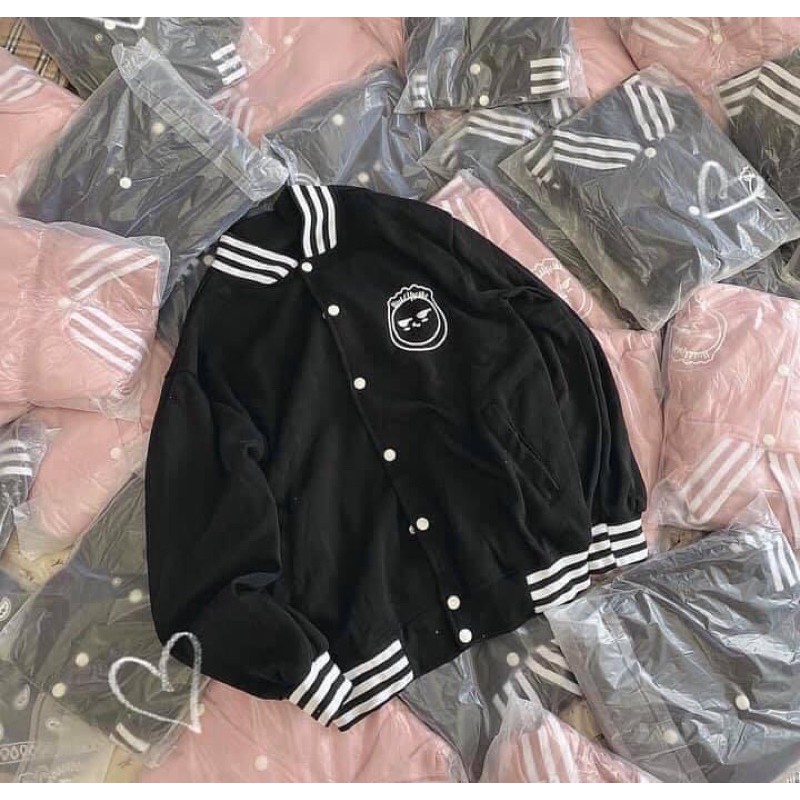 [ Ảnh shop tự chụp] Áo khoác bomber cổ bóng chày không nón chất nỉ dày dặn