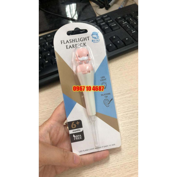 Lấy rái tai - Bộ dụng cụ lấy ráy tai có đèn led siêu sáng cao cấp dành cho bé yêu KU.KU DUCKBILL ku3036