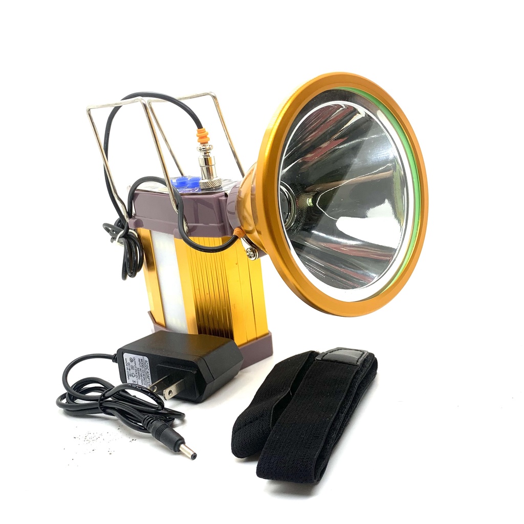 Đèn pin đội đầu siêu sáng, đèn đeo đầu pin rời V588 chóa lớn 12cm