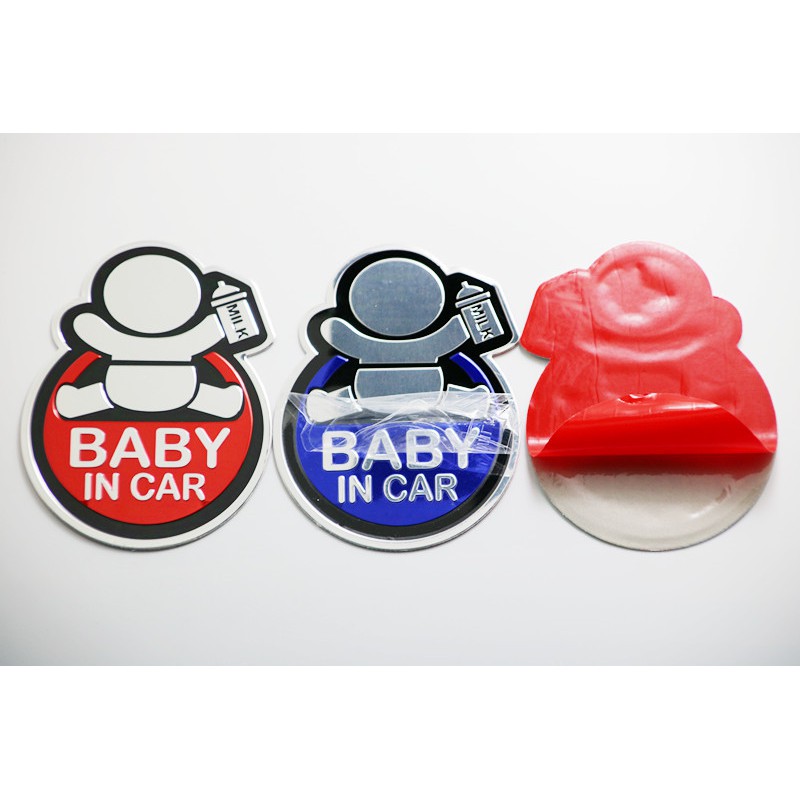 Logo kim loại dán BABY IN CAR