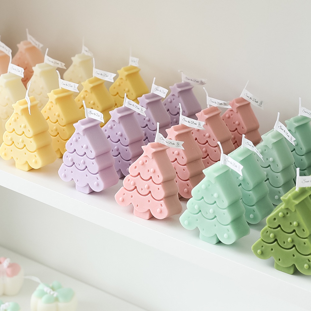 Nến Thơm Cây Thông Nến Handmade Kiểu Dáng Cây Thông Nhiều Màu Sắc Món Quà Đặc Biệt Dịp Giáng Sinh Noel