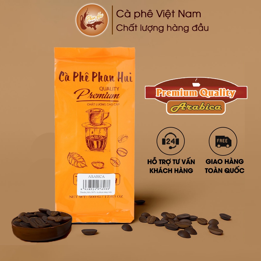 [500g] Cà phê Phan Hui Premium Quality Arabica nguyên chất 100% phù hợp cho phan phin và pha máy - Phan Hui Coffee