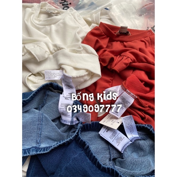 Bộ Legging Bé Gái Nhún Bèo Nỉ Mềm HABITUAL