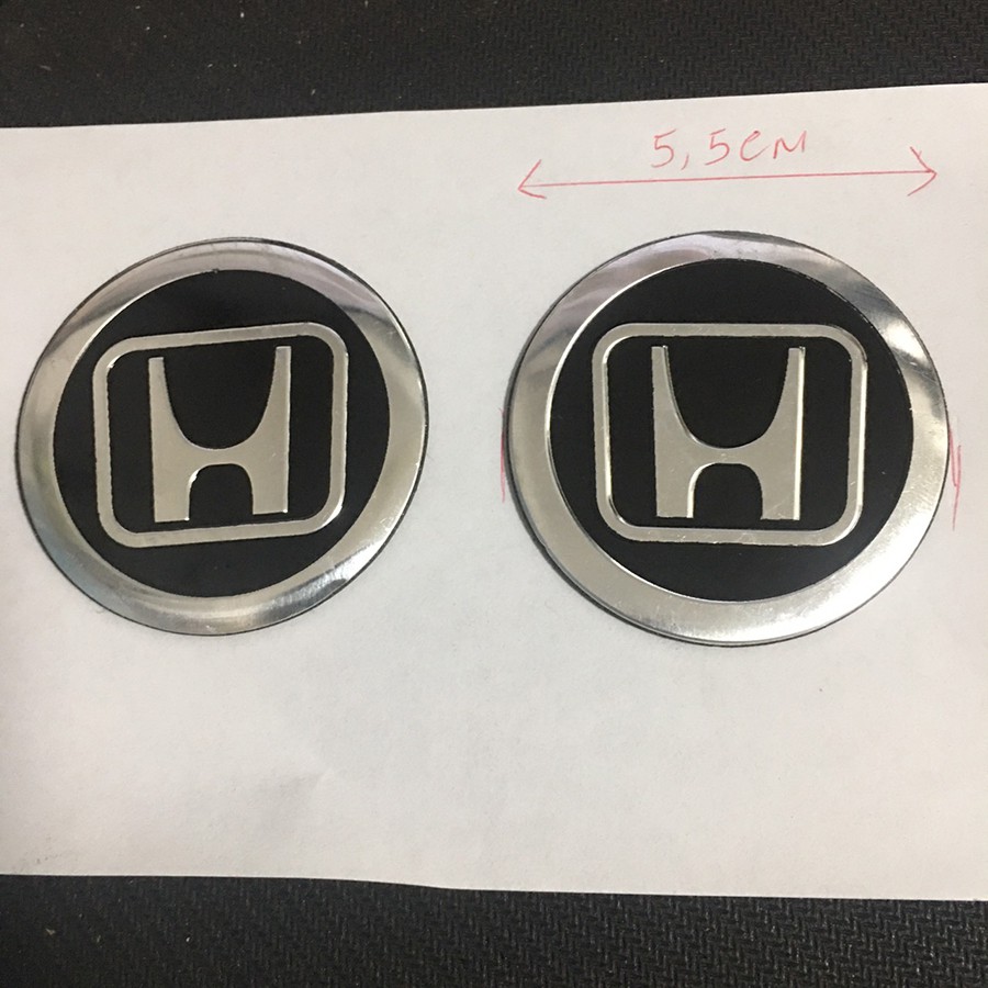 2 Miếng dán LOGO TRÒN HONDA CHỮ H kích thước 5.5cm