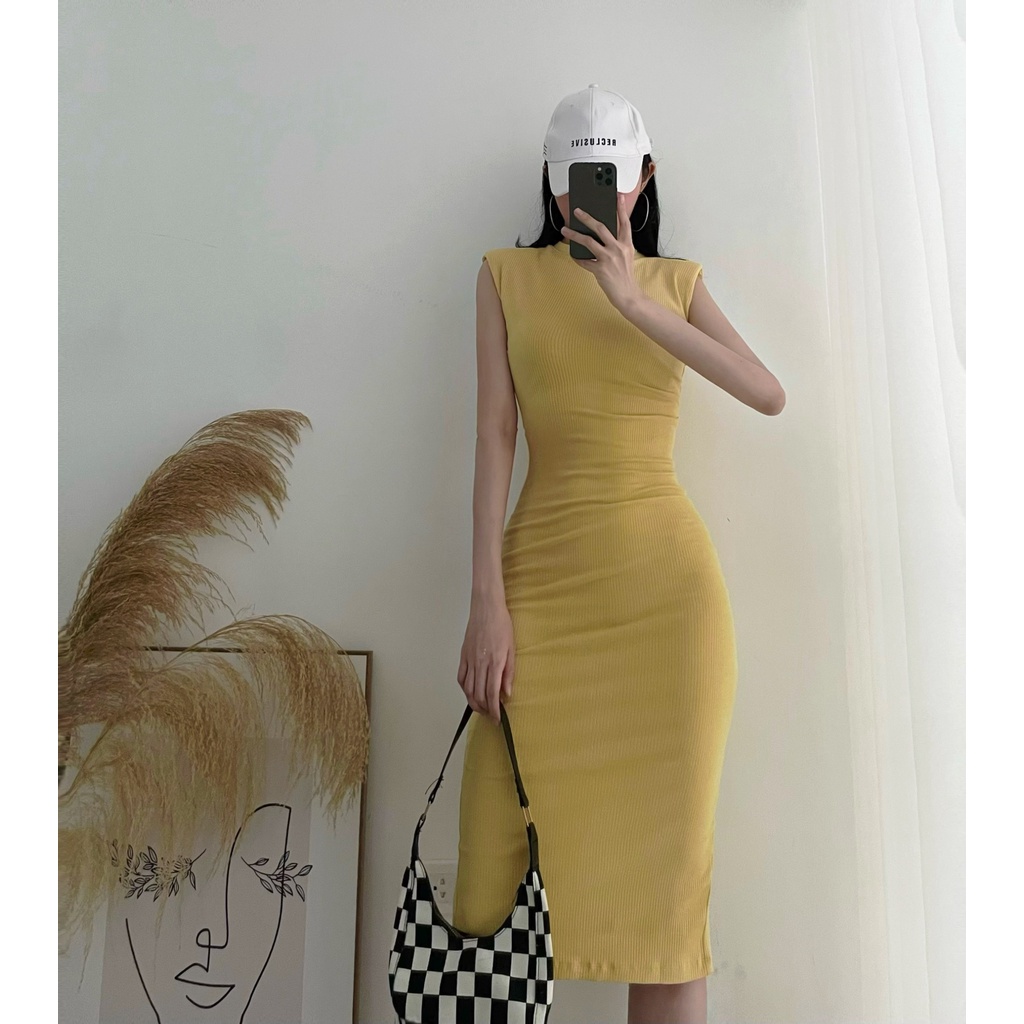 Đầm body thun tăm dáng dài