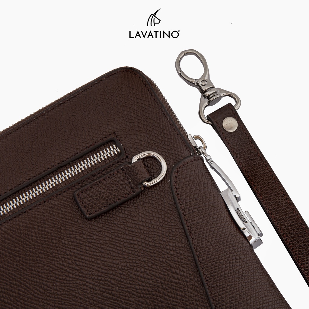 [Tặng Ví Card LUFY 04] Ví Nam Cầm Tay HENRY Clutch Da Bò Thật Cao Cấp Thiết Kế Sang Trọng Chính Hãng LAVATINO - CLB11