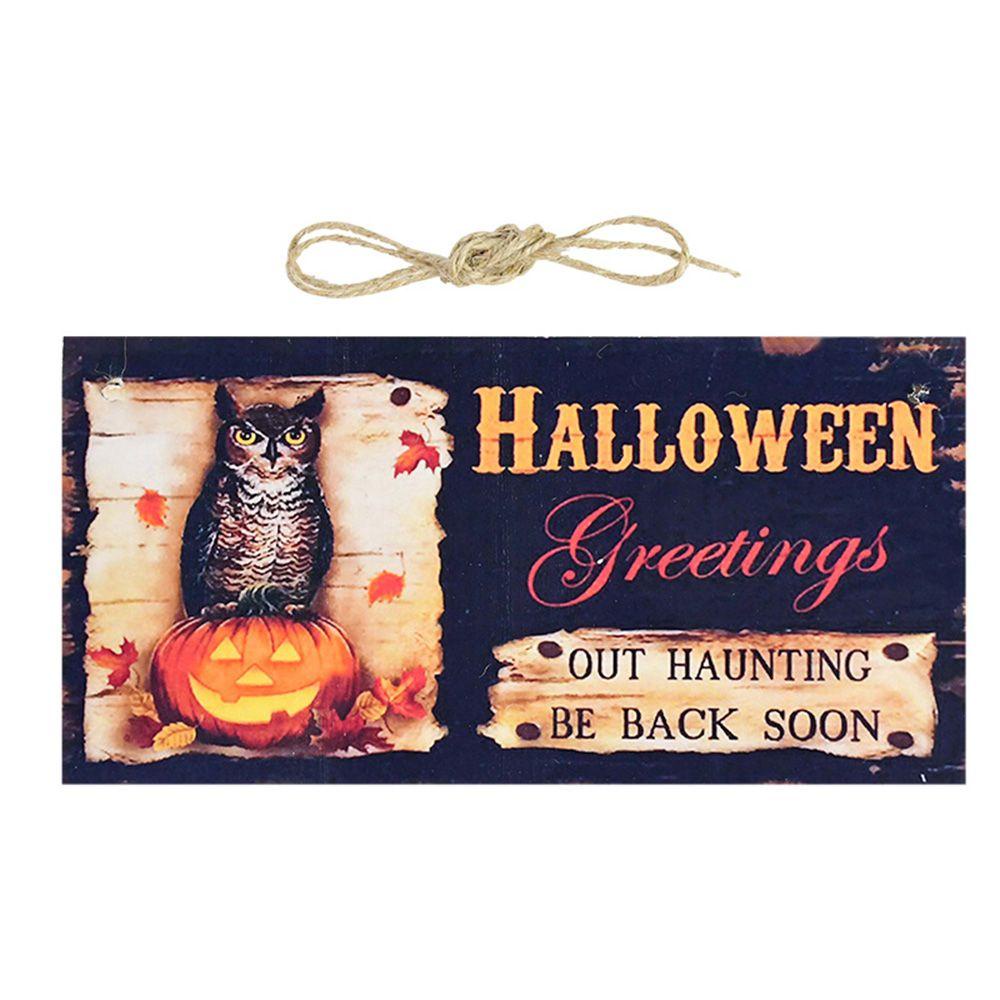 Bảng Gỗ Treo Tường Trang Trí In Chữ Happy For Home Dịp Halloween