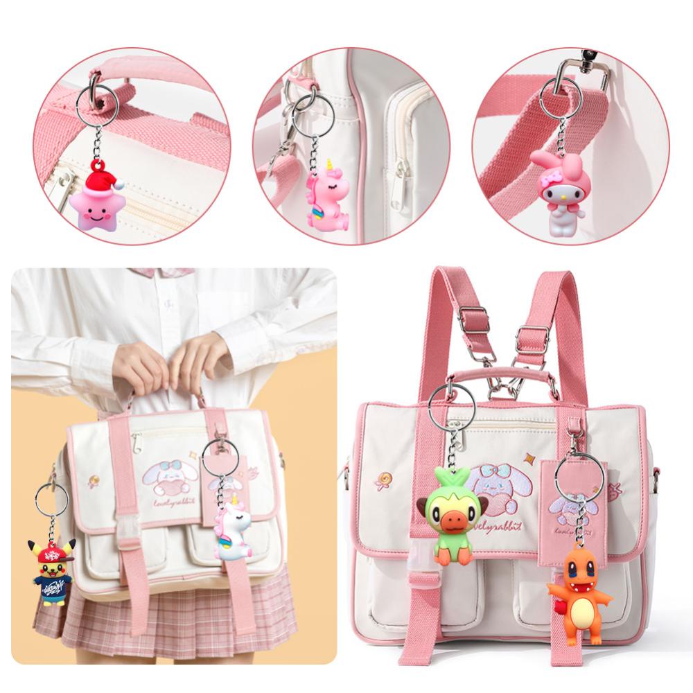 Móc Khóa PVC Họa Tiết Quái Vật Hoạt Hình Dễ Thương H2J5