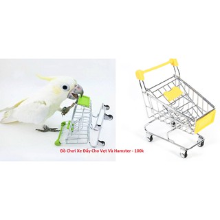 Đồ Chơi Xe Đẩy Hình Dạng Giỏ Mua Hàng Trong Siêu Thị Cho Vẹt, Hamster
