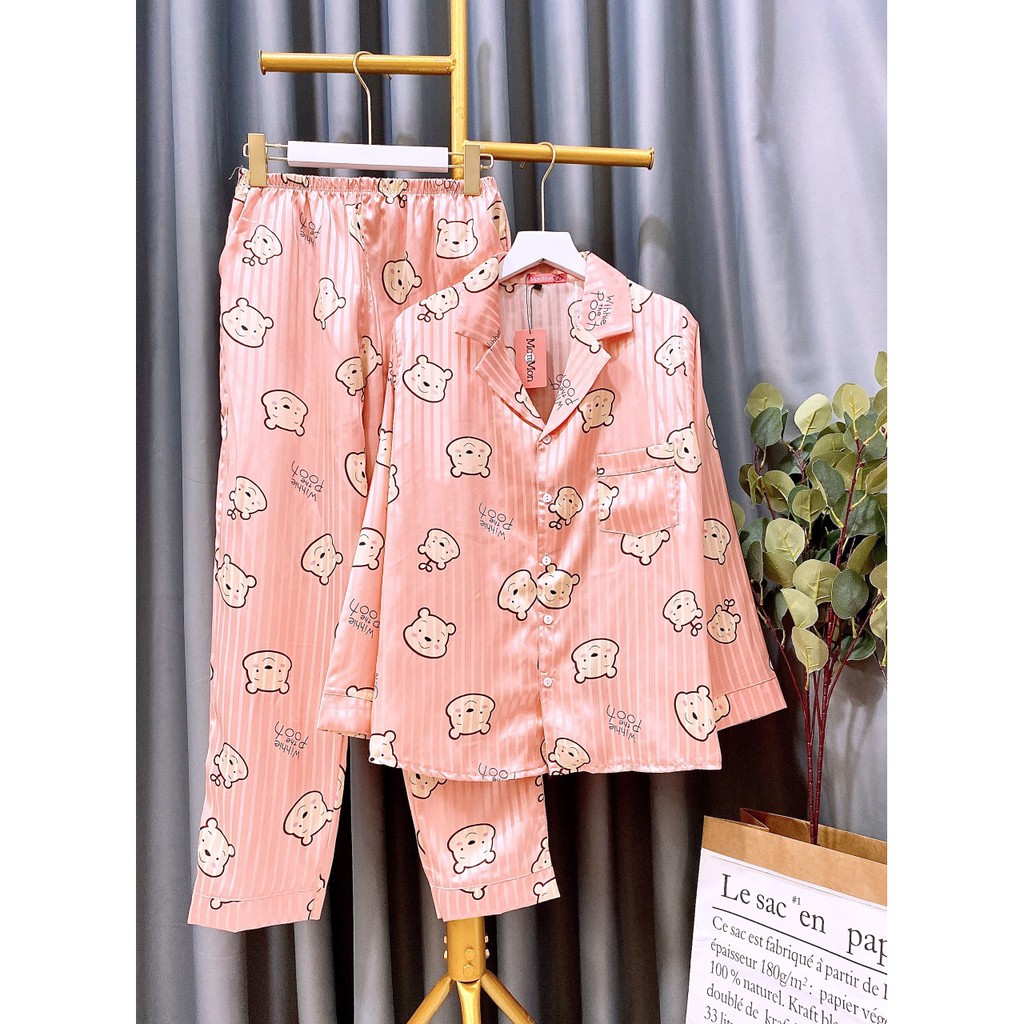 [ Mẫu 1-20] Bộ Pijama Chất Lụa Gấm Đẹp, Tay Dài Quần Dài -  Shop đồ bộ giá rẻ- Mẫu 1-20