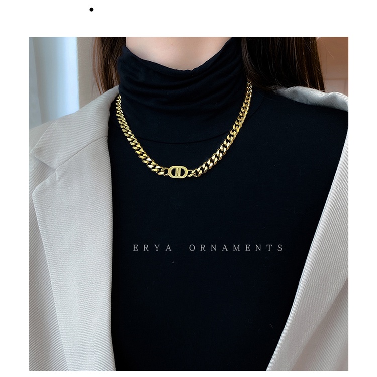 Vòng cổ thép titan dày hình mũi heo phong cách Âu Mỹ đơn giản