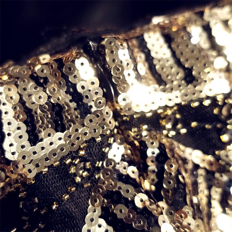 Sidaimi Chân Váy Bút Chì Mini Lưng Cao Đính Kim Sa Màu Vàng Kim Lấp Lánh Phong Cách Vintage Quyến Rũ Cho Nữ